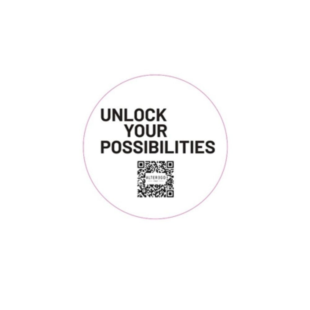 AlterEgo Italy Autocolant pentru oglindă cu cod QR „Unlock Your Possibilities”