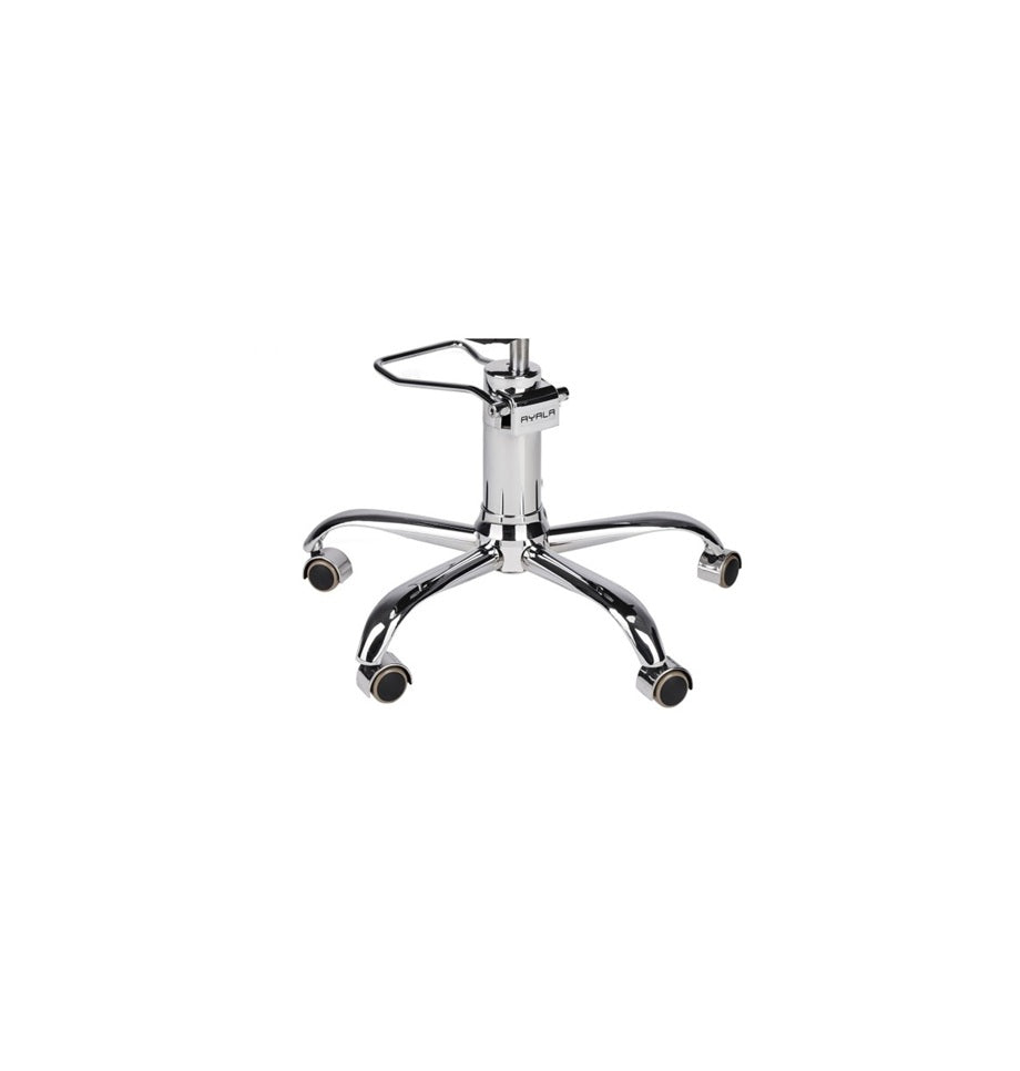 Ayala Pik 01 P-7 Scaun de Coafor Negru cu Bază pe Roți Argintii