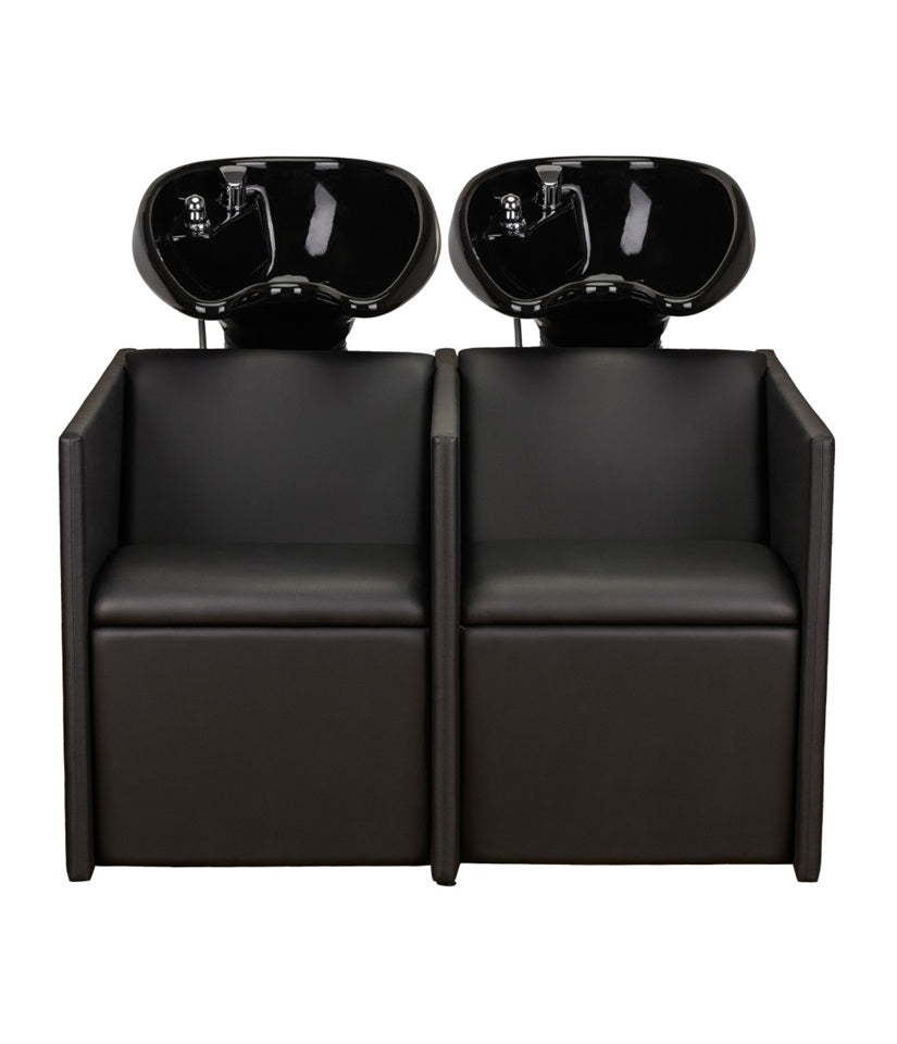 Ayala Luna P-7 2-Locuri Unitate de Spălare cu Chiuvetă Neagră