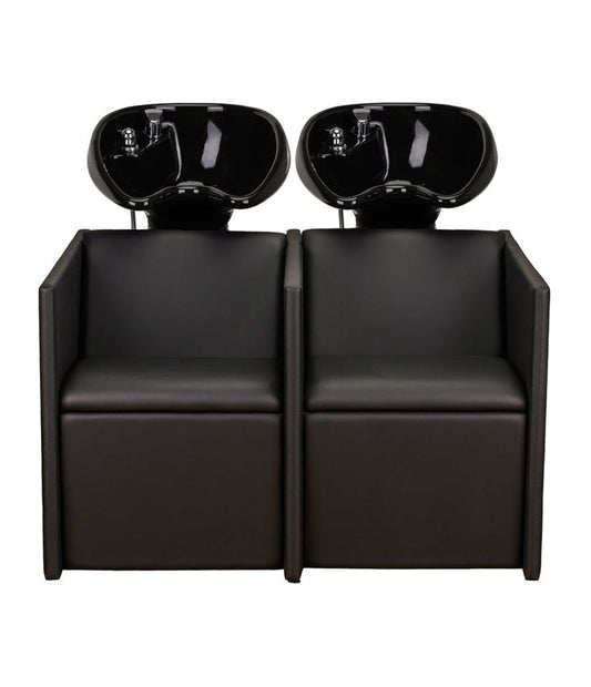 Ayala Luna P-7 2-Locuri Unitate de Spălare cu Chiuvetă Neagră