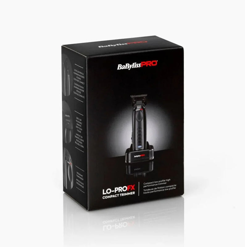 BaBylissPRO LO‑PROFX Compact Trimmer – Aparat Profesional de Contur, Ultra‑Compact, Lamă T Grafită 2 mm, 6800 RPM