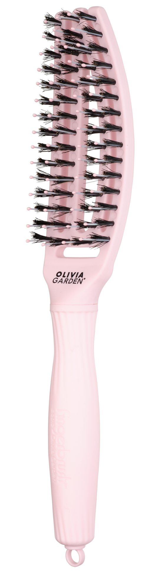 Olivia Garden Fingerbrush Care Iconic Boar & Nylon – Roz pastel S – Pieptene profesional pentru descâlcire fără durere și păr strălucitor
