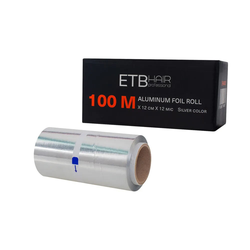 ETB Disposable Rolă Folie De Aluminiu Pentru Șuvițe 100m X 12cm X 12 Microni