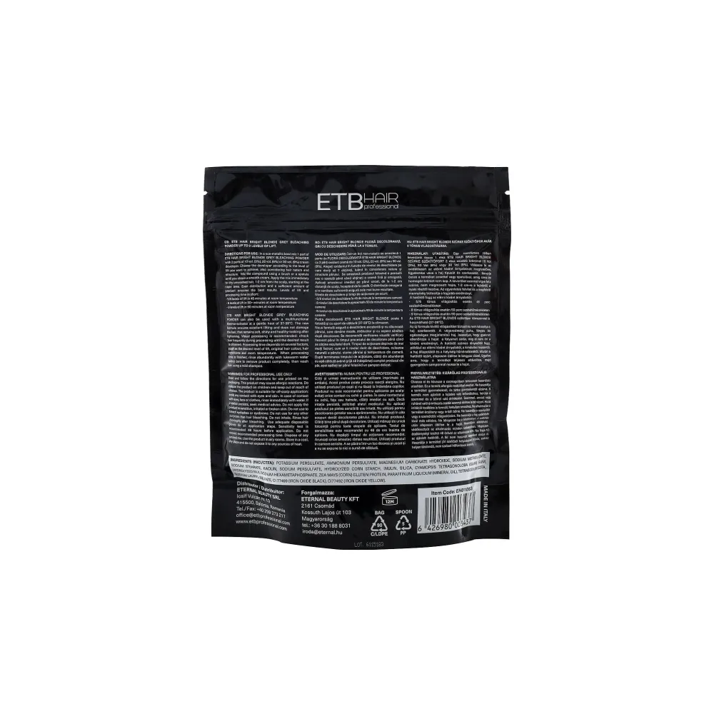 ETB Hair Professional Bright Blonde Pudră Decolorantă Gri 9 Tonuri