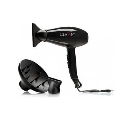 GA.MA Classic – Uscător de Păr Profesional 2200W cu Motor AC Italian Design Ergonomic și Uscare Rapidă - NEGRU