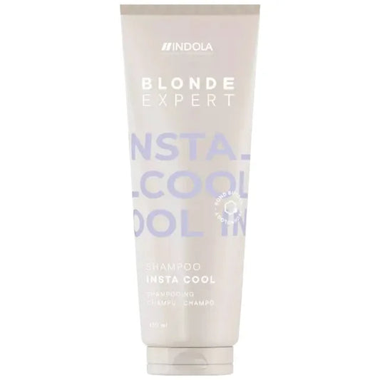 Indola Blonde Expert InstaCool Shampoo– Șampon Profesional pentru Neutralizarea Tonurilor Galbene cu Pigmenți Mov și