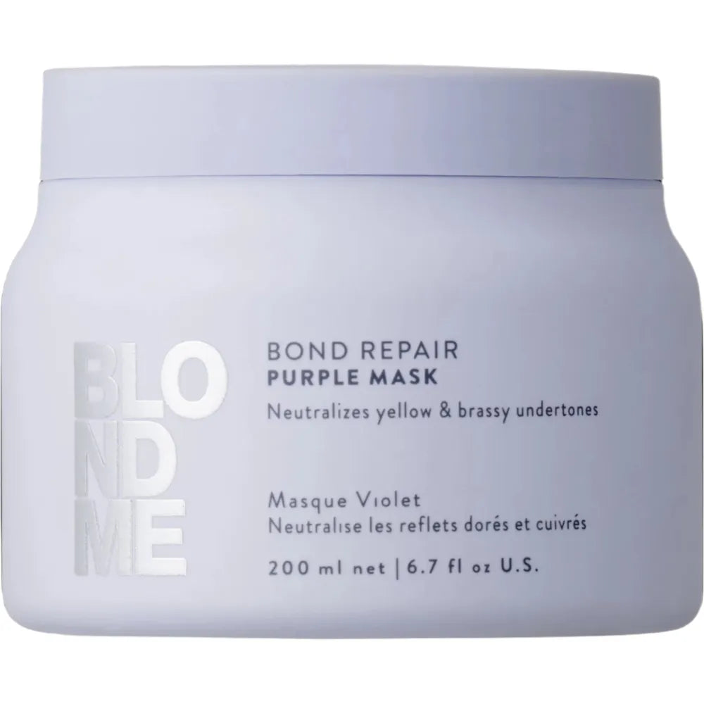 Mască Mov Reparatorare Schwarzkopf BLONDME Bond Repair – Anti-Galben Claritate și Forță pentru Părul Blond - 200 ml