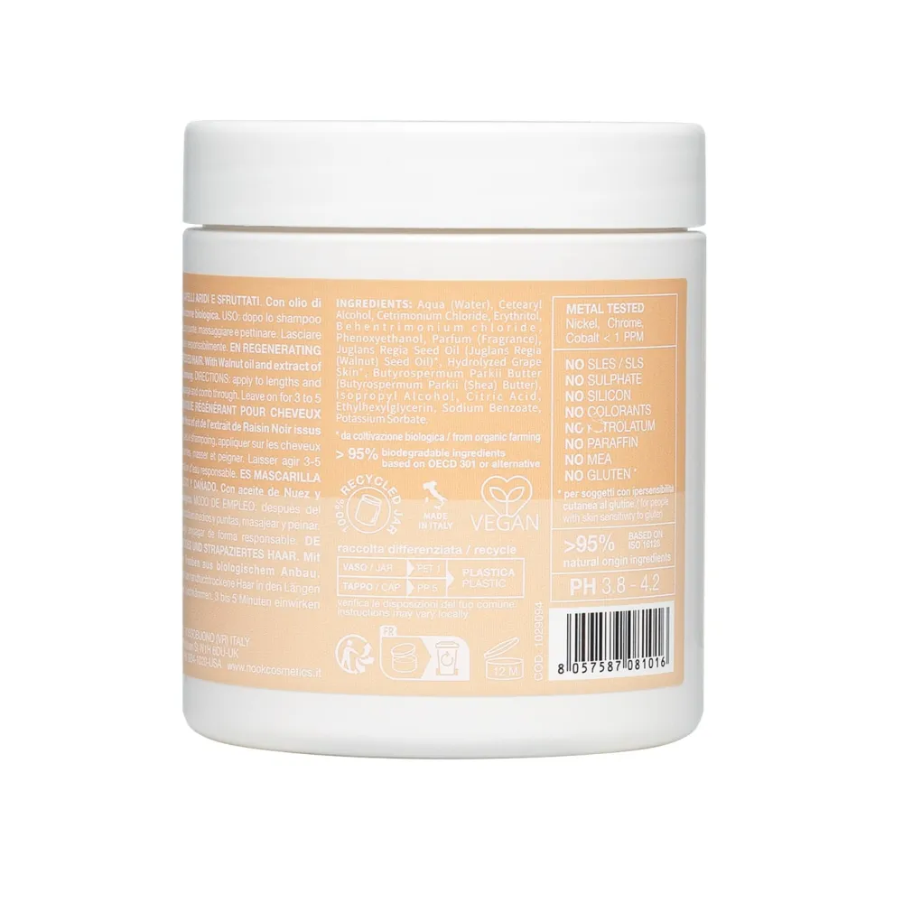 Mască Organică Pentru Regenerarea Părului Uscat Și Deteriorat Nook Beauty Family Ageless Regenerating Deep Mask 250ml