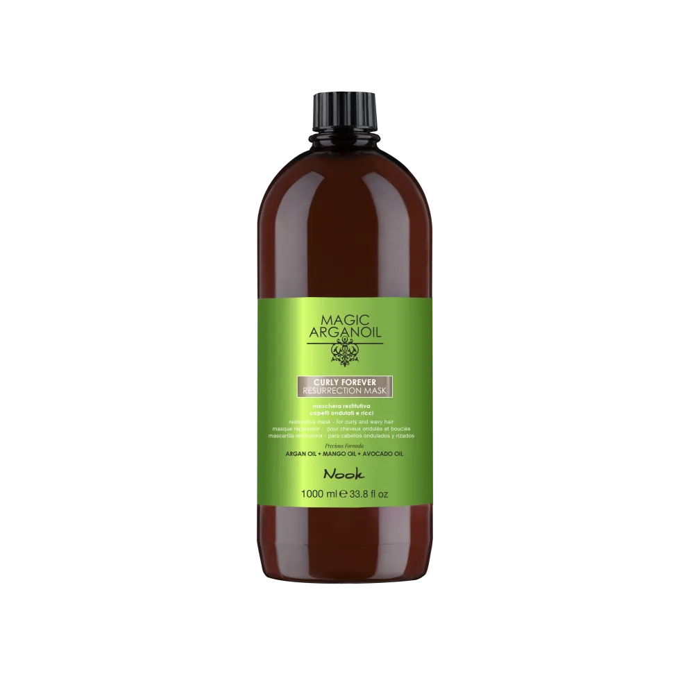 Nook Magic ArganOil Curly Forever Resurrection Mask – Masca Ultra-Regenerantă pentru Păr Creț și Ondulat 1000ml - Păr