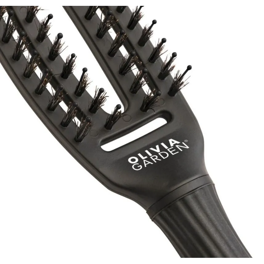 Olivia Garden FingerBrush Combo Small Full Black – Perie Profesională Antistatică pentru Descurcare și Finisaj Neted S