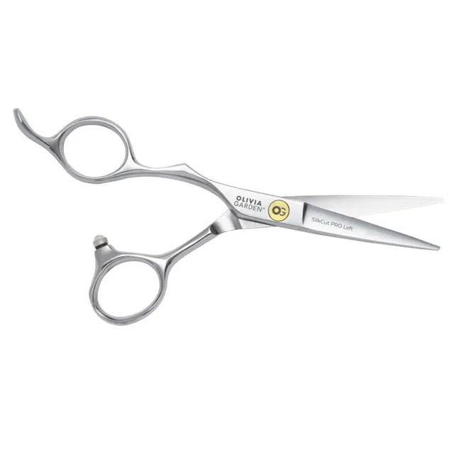 Olivia Garden SilkCut PRO Left 5’’ – Foarfecă Profesională Offset pentru Stângaci cu Lamă Convexă din Oțel Japonez și