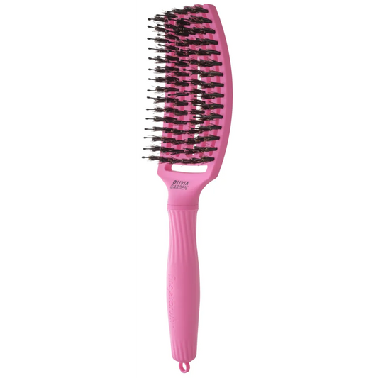 Perie Profesională Curbată Din Păr De Mistreț Și Nailon Olivia Garden Fingerbrush Boar&Nylon ThinkPink 2024 Bubble