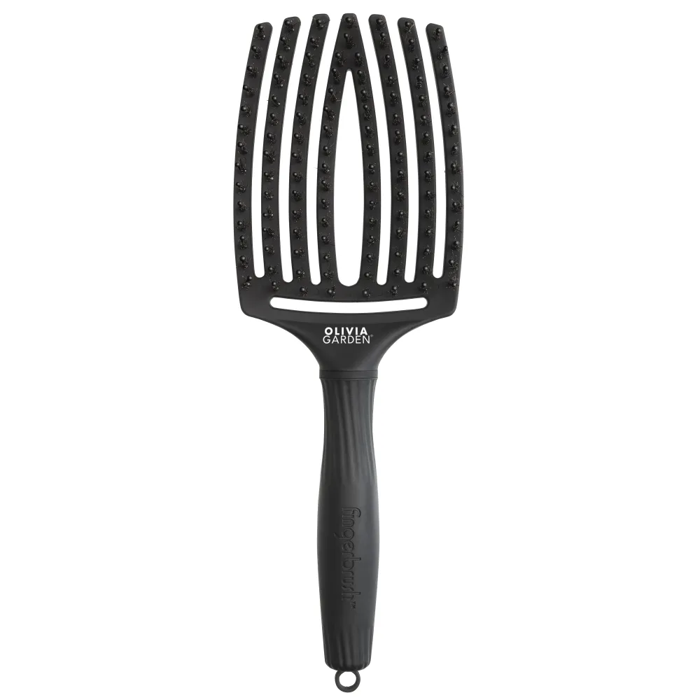 Perie Profesională Curbată Din Păr De Mistreț Și Nailon Olivia Garden Fingerbrush Care Iconic Boar&Nylon Full