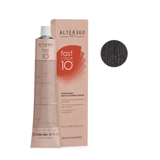 Vopsea Păr Permanentă AlterEgo Fast Color 10 Min - Acoperire 100% - 100 ml / 3.0 Castaniu Închis Natural - Păr