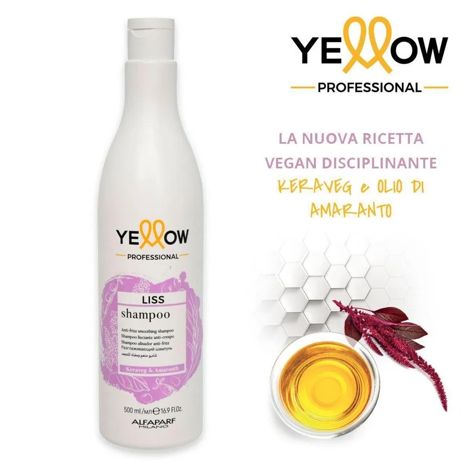 Yellow Liss Shampoo 500ml – Șampon Profesional cu Keratină Vegetală și Ulei de Amarant pentru Păr Neted Protejat și
