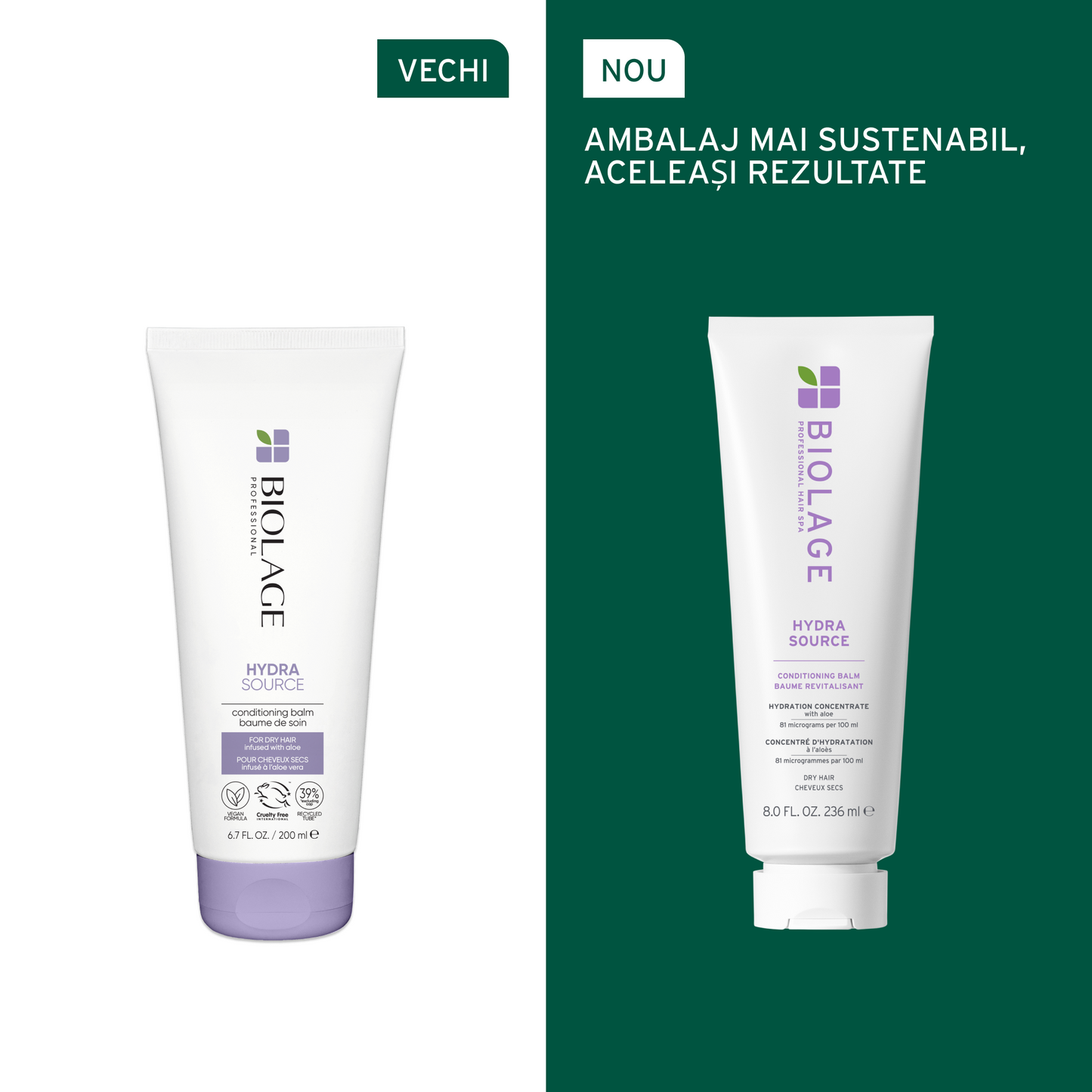 Biolage Hydra Source – Balsam Hidratant cu Aloe Vera și Acid Hialuronic pentru Toate Tipurile de Păr 236 ml