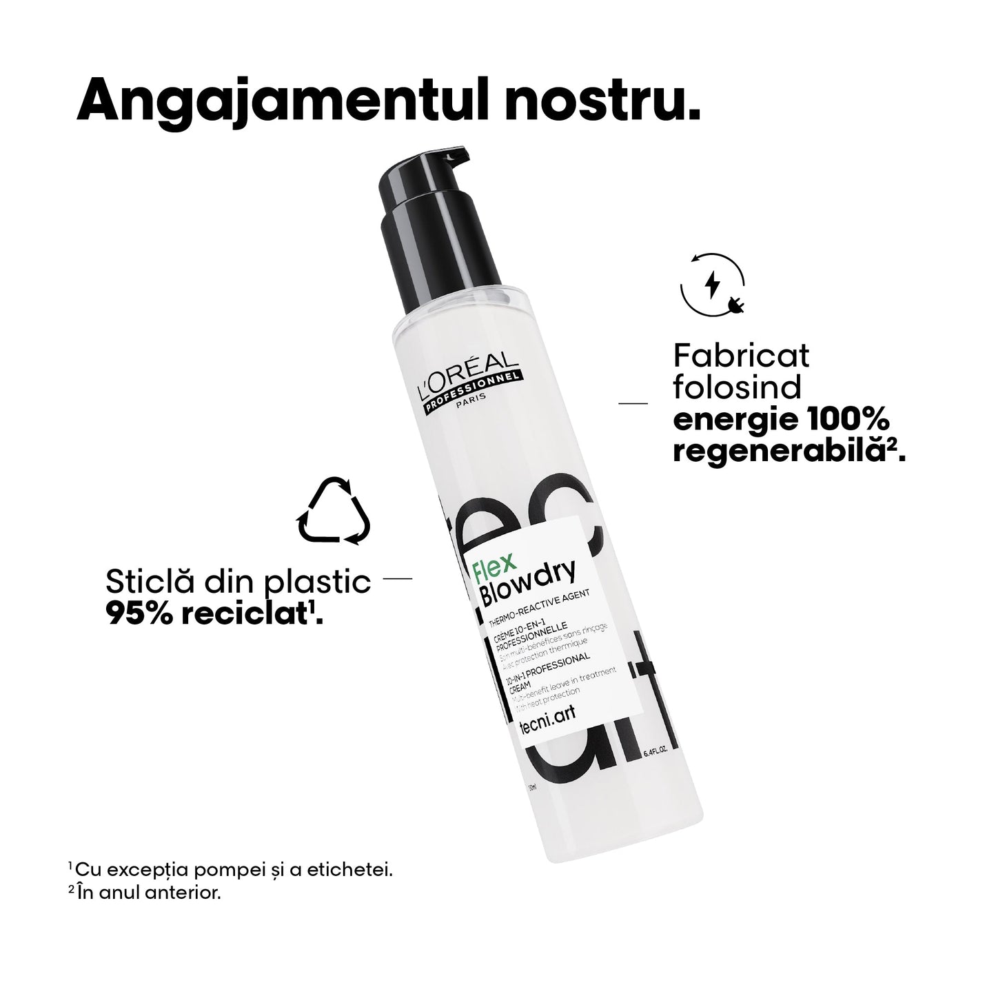 L’Oréal Professionnel Tecni.Art Flex Blowdry – Cremă Profesională Leave‑in 10‑în‑1 cu Protecție Termică, Fără Siliconi 190 ml