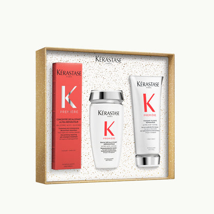 Kérastase Première Fondant Holidays 2025 – Set Cadou Reparare & Decalcifiere: Concentré 250 ml + Bain 250 ml + Fondant 200 ml