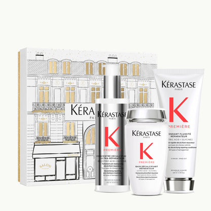 Kérastase Première Fondant Holidays 2025 – Set Cadou Reparare & Decalcifiere: Concentré 250 ml + Bain 250 ml + Fondant 200 ml