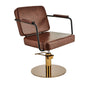 Ayala Enzo G1 – Scaun de Coafor Profesional Maro cu Bază Rotundă Aurie | Stil Modern cu Accente Elegante