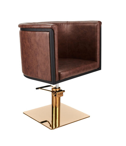 Ayala Gio G1 Scaun de Coafor Maro cu Bază Aurie Pătrată