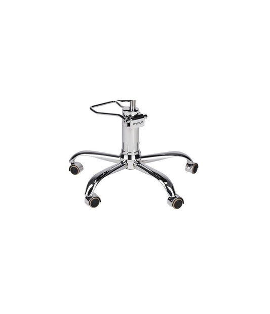 Ayala Globe 01 P-7 Scaun de Coafor Negru cu Cusătură Elegantă și Bază Mobilă pe Roți Argintii