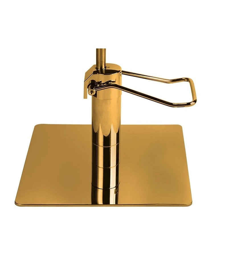 Ayala Globe G1 P-7 – Scaun de Coafor Negru cu Cusături Negre și Bază Pătrată Aurie