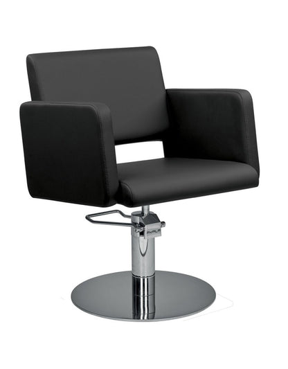 Ayala Lea 01 P-7 Scaun de Coafor Elegant cu Bază Rotundă Cromată Argintie