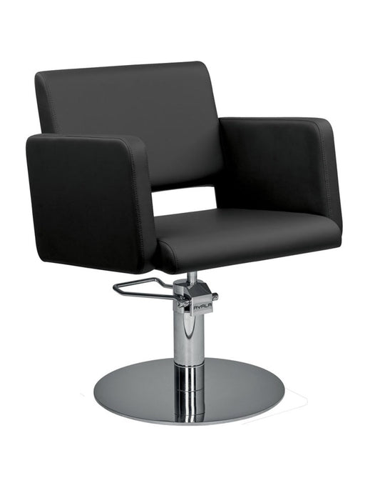 Ayala Lea 01 P-7 Scaun de Coafor Elegant cu Bază Rotundă Cromată Argintie