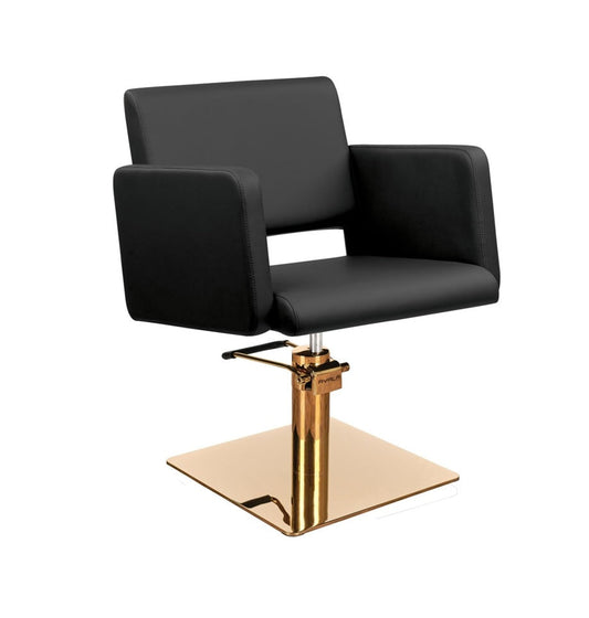 Ayala Lea G1 P-7 Scaun de Coafor Negru cu Bază Pătrată Aurie