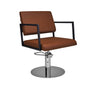 Ayala Loft 01 P-5 Scaun de Coafor Maro cu Bază Rotundă Argintie