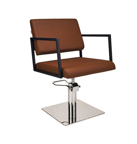 Ayala Loft 01 P-5 Scaun de Coafor Maro cu Bază Pătrată Argintie