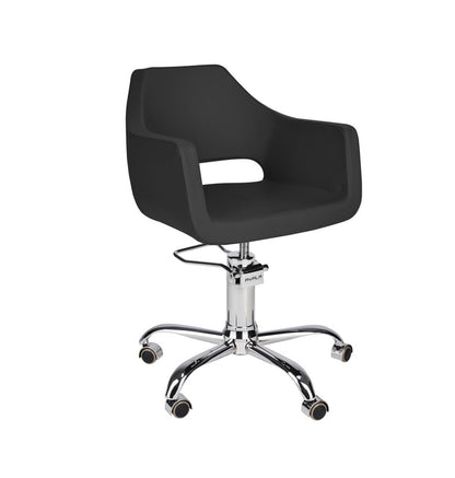 Ayala Marea 01 P-7 Scaun de Coafor cu Bază pe Roti Cromate Argintii