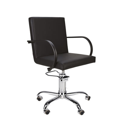 Ayala Pik 01 P-7 Scaun de Coafor Negru cu Bază pe Roți Argintii