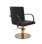 Ayala Pik G1 P-7 Scaun de Coafor Negru cu Bază Rotundă Aurie