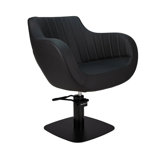 Ayala Thomas C1 P-7 – Scaun de Coafor Premium cu Cusături Verticale Fine și Bază Pătrată Neagră