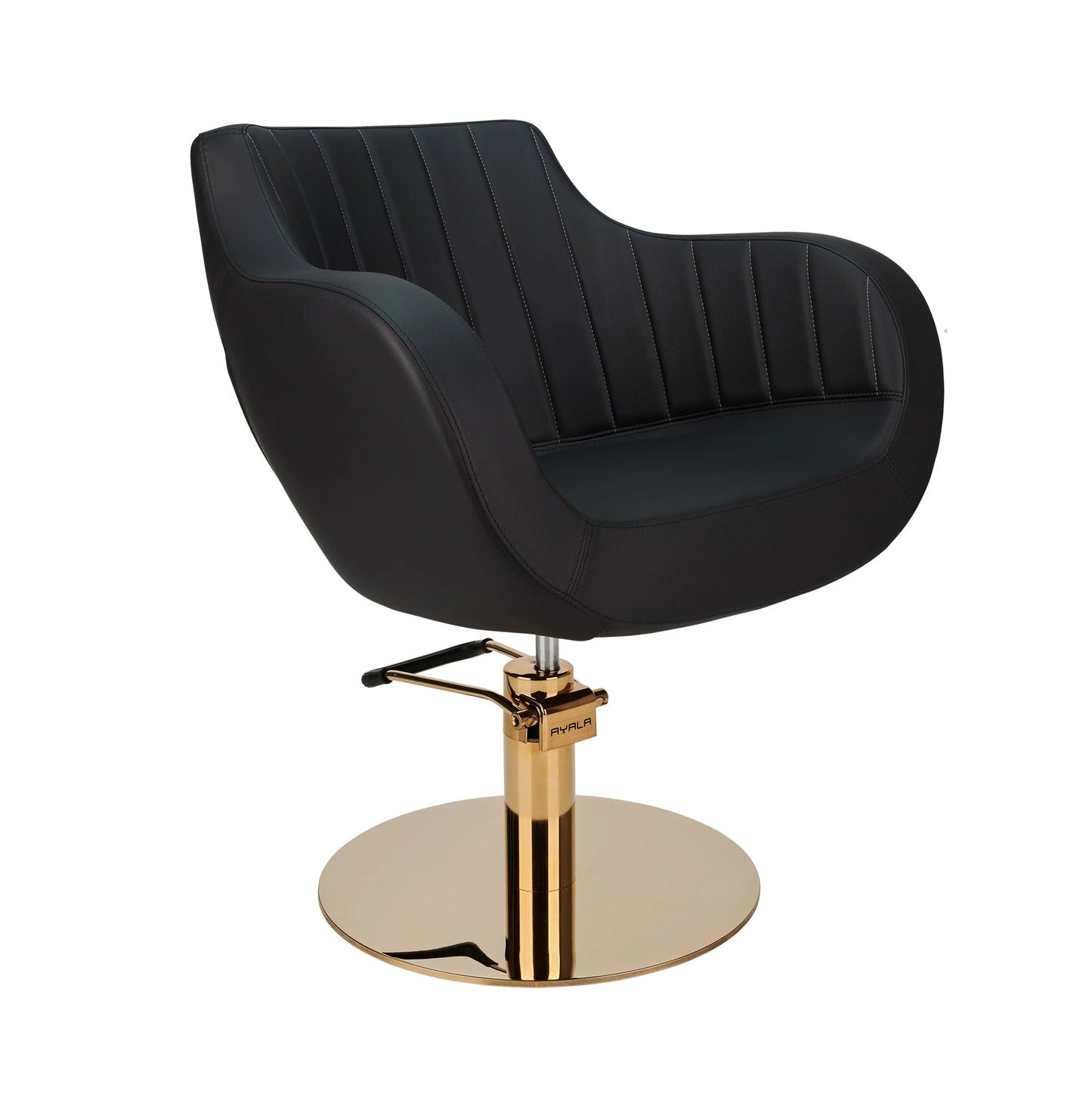 Ayala Thomas G1 P-7 – Scaun de Coafor Premium cu Cusături Verticale Fine și Bază Rotundă Aurie