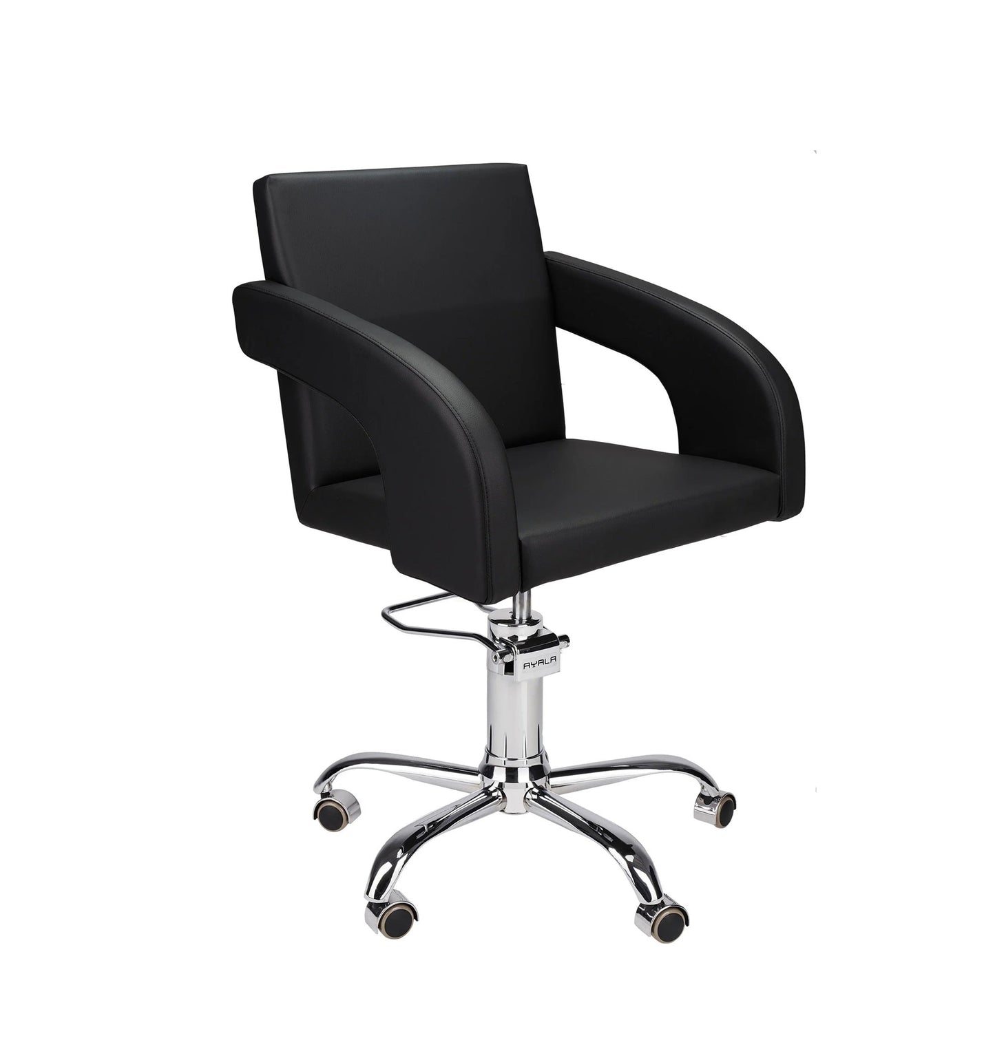 Ayala Tina 01 P-7 Scaun de Coafor Negru cu Bază pe Roți