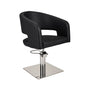 Ayala Zoe 01 P-7 Scaun de Coafor Negru cu Bază Pătrată Argintie