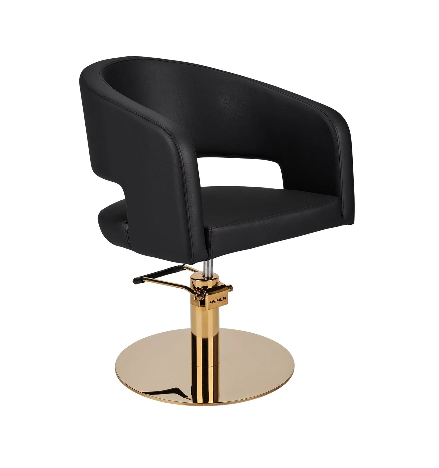 Ayala Zoe G1 P-7 Scaun de Coafor Negru cu Bază Rotundă Aurie