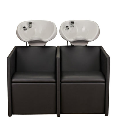 Ayala Luna P-7 2-Locuri Unitate de Spălare cu Chiuvetă Albă