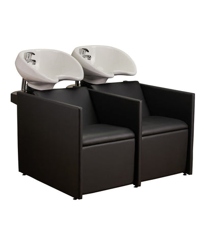 Ayala Luna P-7 2-Locuri Unitate de Spălare cu Chiuvetă Albă