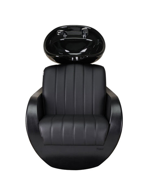 Ayala Thomas P-7 Unitate de Spălare cu Cusături Fine, Chiuvetă Neagră și Carcasă Neagră