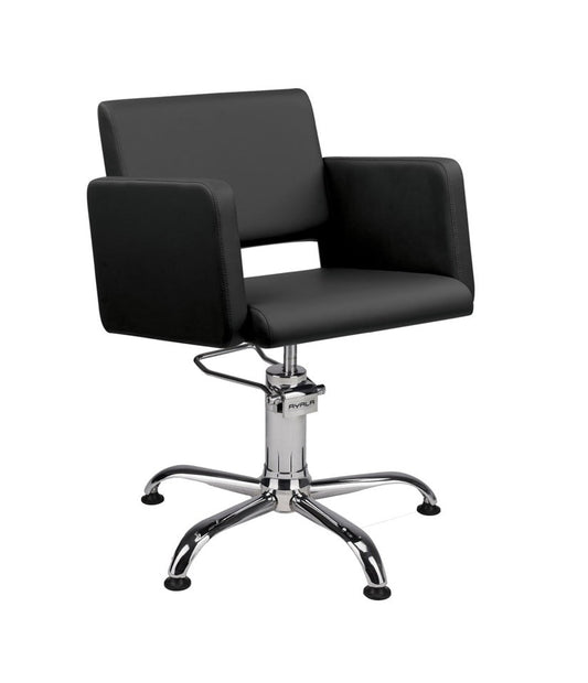 Ayala Lea 01 P-7 Scaun de Coafor Negru cu Bază pe Picioare Negre