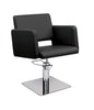 Ayala Lea 01 P-7 Scaun de Coafor Negru cu Bază Pătrată Cromată Argintie