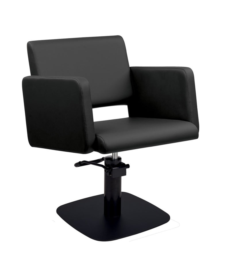 Ayala Lea 01 P-7 Scaun de Coafor Elegant cu Bază Fixă Neagră