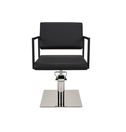 Ayala Loft 01 P-7 Scaun de Coafor Negru cu Bază Pătrată Argintie