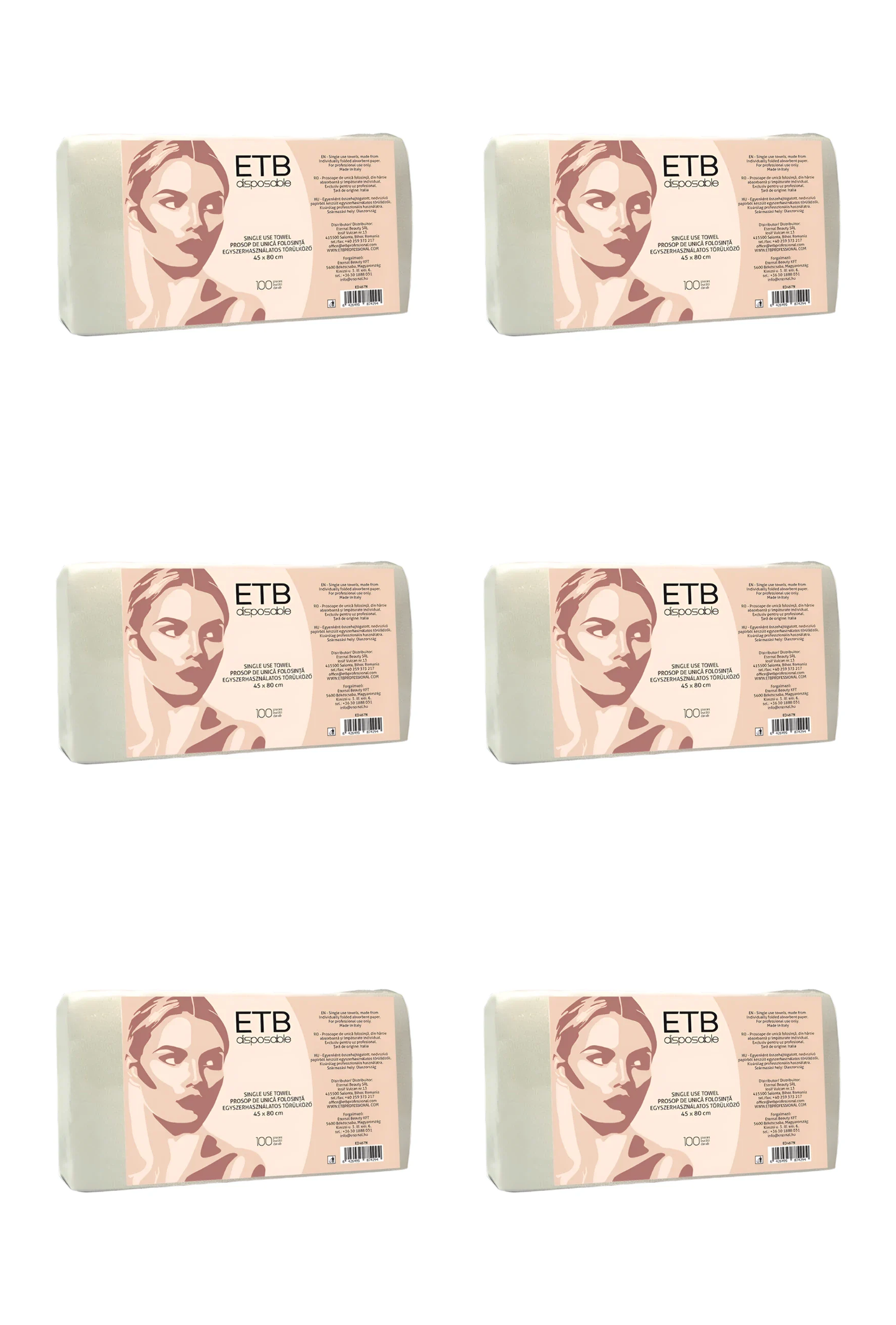 Pachet 6 prosoape unica folosinta 45x80cm