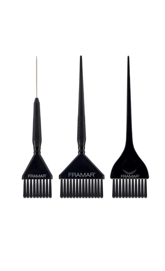 Framar Family Pack – Set 3 Pensule Profesionale pentru Vopsirea Părului, Negru