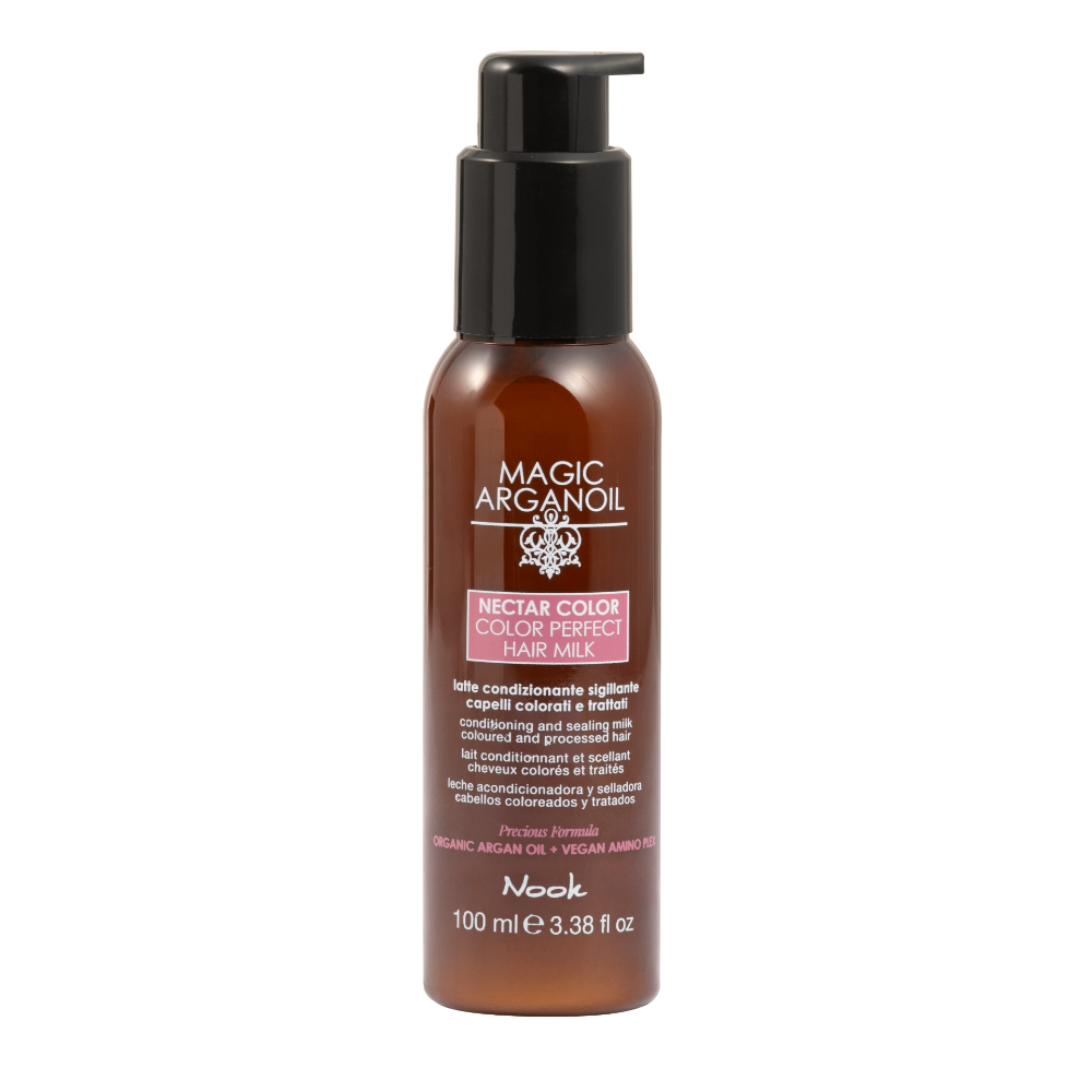Nook Magic Arganoil Nectar Lapte pentru Păr Vopsit și Tratat Chimic 100 ml – Hidratare, Protecție și Sigilarea Culorii